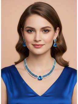 AM SWAN - Blue Cubic Zirconia Jewellery Set