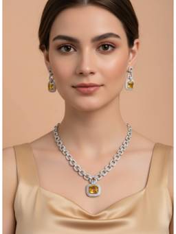 AM SWAN - Yellow Cubic Zirconia Jewellery Set
