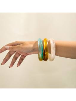Salty - Ocean Mocha Trio Chunky Bangles (Pack Of 3)