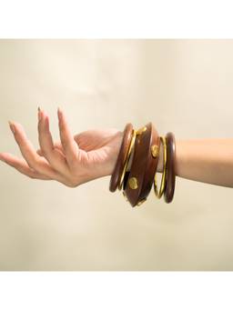 Salty - Heritage Ember Wooden Kada (Pack Of 5)