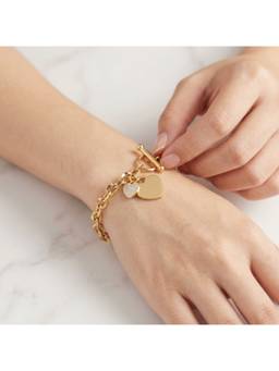Salty - Toggle Clasp Accent Gold Bracelet