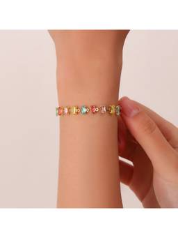 Salty - Rainbow Tennis Bracelet Gold