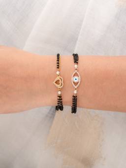 Zeraki Jewels - Bella Hand Evil Eye Mangalsutra Bracelet (Pack Of 2)