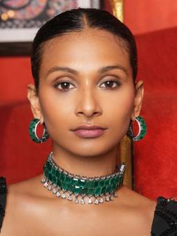CAO JEWELLERY - Green Premium Kundan Jewellery Set