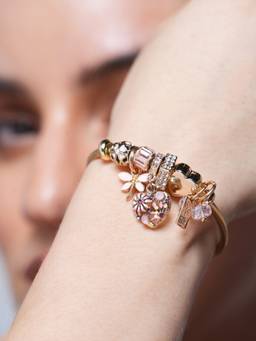 CAO JEWELLERY - Love Diamond Pendant Open Adjustable Bracelet