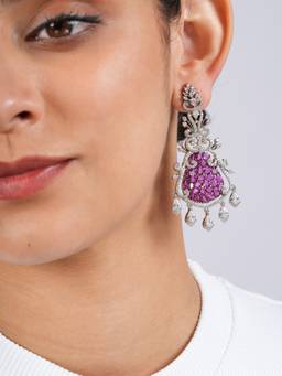 CAO JEWELLERY - Royal Pink Danglers Earrings