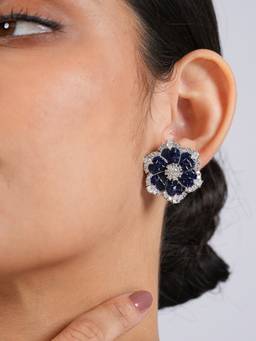 CAO JEWELLERY - Navy Blue Bloom Studs