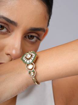 CAO JEWELLERY - Mop Mehendi Polish Kundan Bracelet