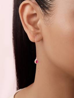Zavya - Dainty Threader Rose Gold Plated 925 Sterling Silver Earrings