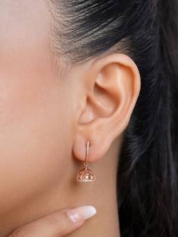 Zavya - Blush Radiance Rose Gold Plated 925 Silver Dangle Earrings