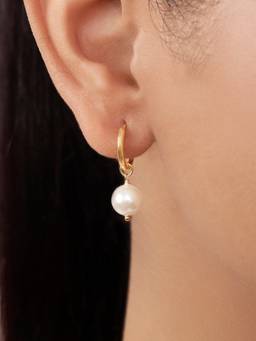 Zavya - Solstice Pearl Gold Plated 925 Sterling Silver Earrings