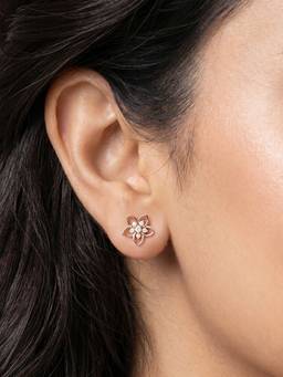 Zavya - A Little Daily Delight Rose Gold Plated 925 Silver Stud Earrings