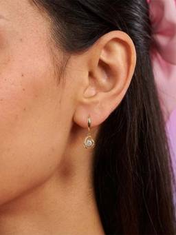 Zavya - Soft Orbit Gold Plated 925 Silver Drop Earrings