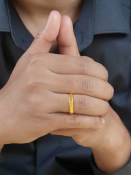 Zavya - Golden Band Minimal Gold Plated 925 Silver Men Ring