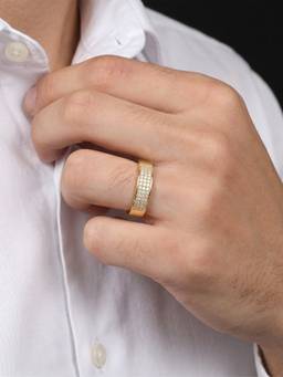 Zavya - Luminary Band Gold Plated 925 Silver Men's Ring