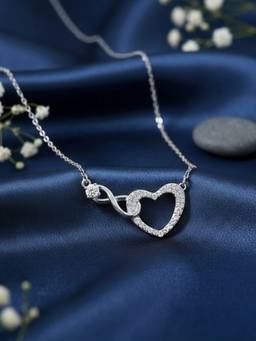 Zavya - Our Infinite Story Rhodium Plated Necklace