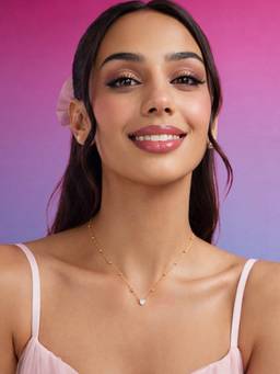 Zavya - Heart Glow Gold Plated 925 Silver Beads Necklace