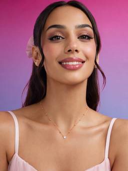 Zavya - Heart Beam Rose Gold Plated 925 Silver Necklace