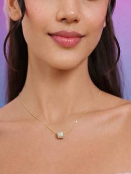 Zavya - Radiant Dome Gold Plated 925 Silver Necklace