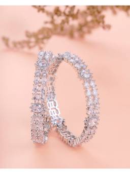 Opal Touch - Crystal Rhodium Plated Bangles