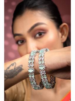 Opal Touch - Crystal Rhodium Plated Bangles