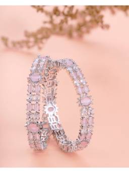 Opal Touch - Crystal Rhodium Plated Bangles