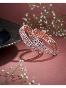 Opal Touch - Crimson Flower Rose Gold Bangles