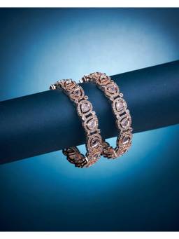 Opal Touch - Designer Polki Rose Gold Bangles