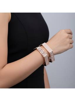 Opal Touch - American Diamond Rose Gold Kada Bangles
