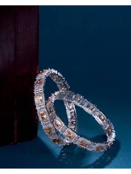 Opal Touch - Alluring Party Wear Rhodium Bangles