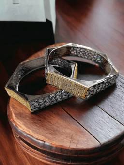 Opal Touch - American Diamond Gold Kada Bangles