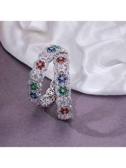 Opal Touch - American Diamond Rhodium Bangles