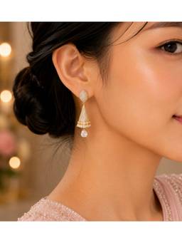 Opal Touch - Enchanted Conical Gold Plated Earrings