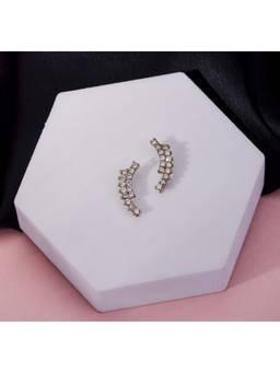 Opal Touch - Adorned Curved Mehendi Plated Ear Cuffs