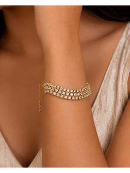 Opal Touch - Three Layered Tennis Mehendi Plated Bracelet