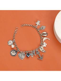 Opal Touch - Rhodium Plated Charm Bracelet