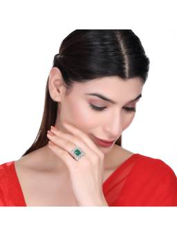 Opal Touch - Snowflake Glow Brass Ring