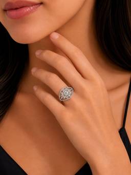 Opal Touch - Royal Empress Rhodium Ring