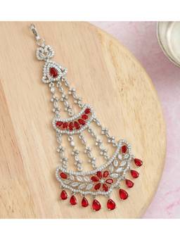 Opal Touch - Traditional Cz Ruby Red Studded Bridal Passa