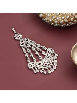 Opal Touch - Rhodium-Plated American Diamond Cascading Bridal Passa
