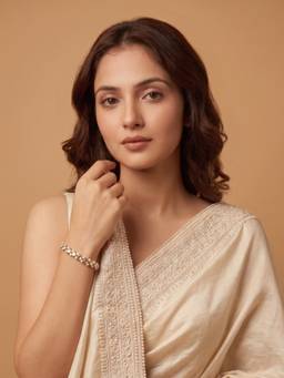 PAYA - Kundan Sutra Square Kundan Stone And Pearl Bracelet