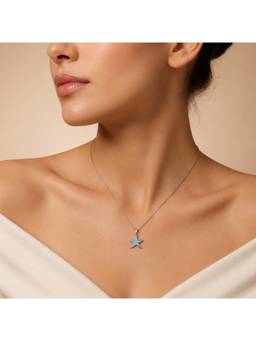 MINOUS - 925 Silver Blue Starfish Pendant