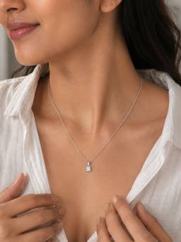 Ornate Jewels - 925 Silver Cubic Zirconia Butterfly Solitaire Necklace