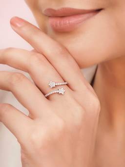 Zavya - Whimsical Star Rhodium Plated 925 Sterling Silver Ring