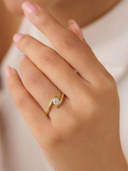 Zavya - The One I Choose Solitaire Gold Plated Ring