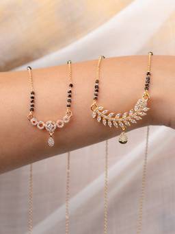 Zeraki Jewels - Rihanna Rose Gold Archi Mangalsutra (Pack Of 2)