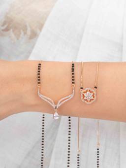 Zeraki Jewels - Solitaire and Chhavi Mangalsutra (Pack Of 2)
