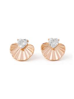 Veli Jewels - Shell 18K Gold Plated Stud Earrings