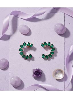 Veli Jewels - Forest 18K Gold Plated Curve Earrings