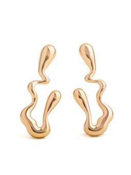 Veli Jewels - Clear Quartz 18K Gold Plated Drop Earrings